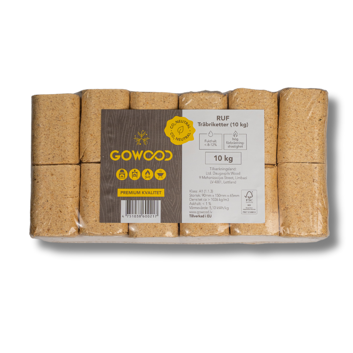 RUF briketai, 72 po 10 kg